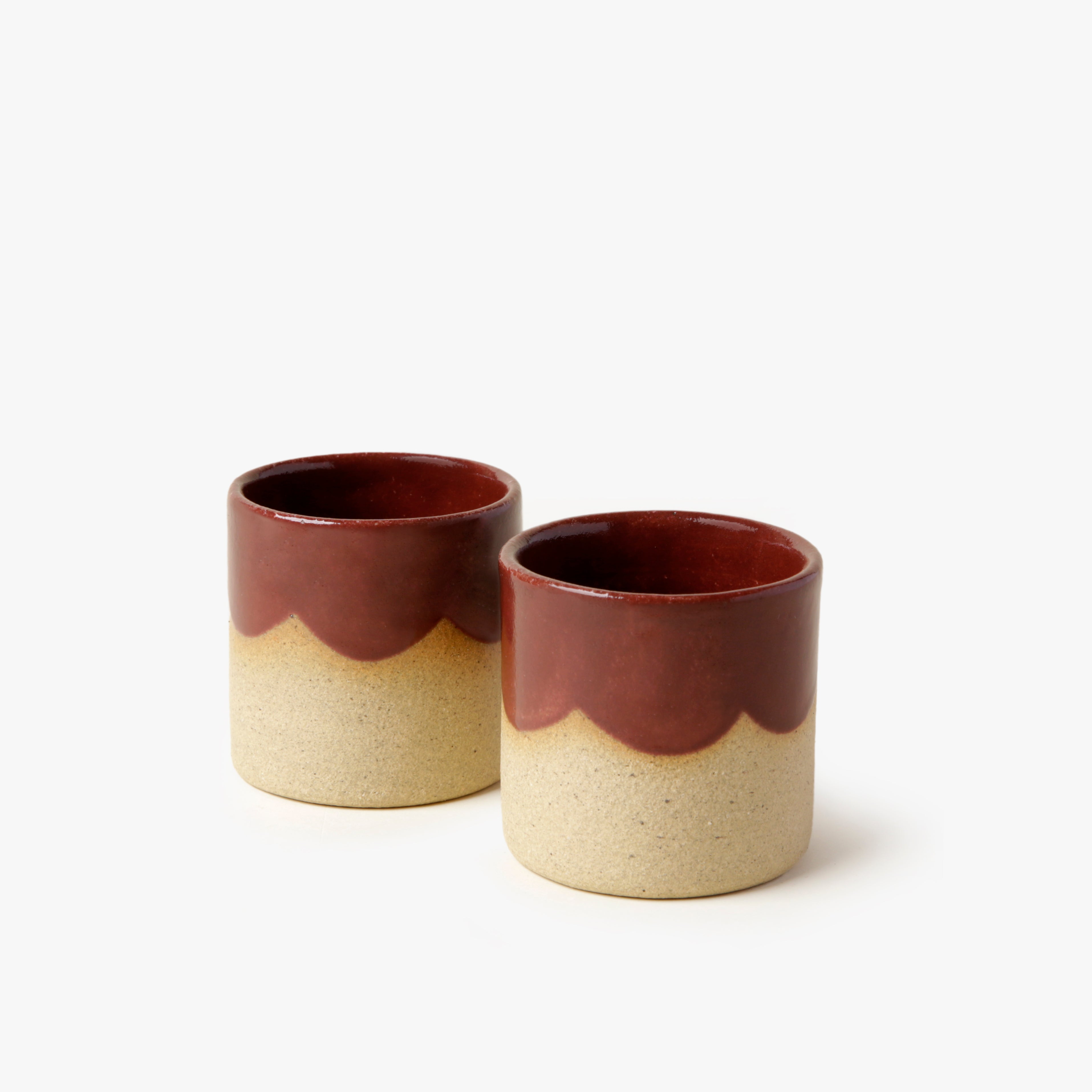 Dupla Copo Café Babado - Bordeaux
