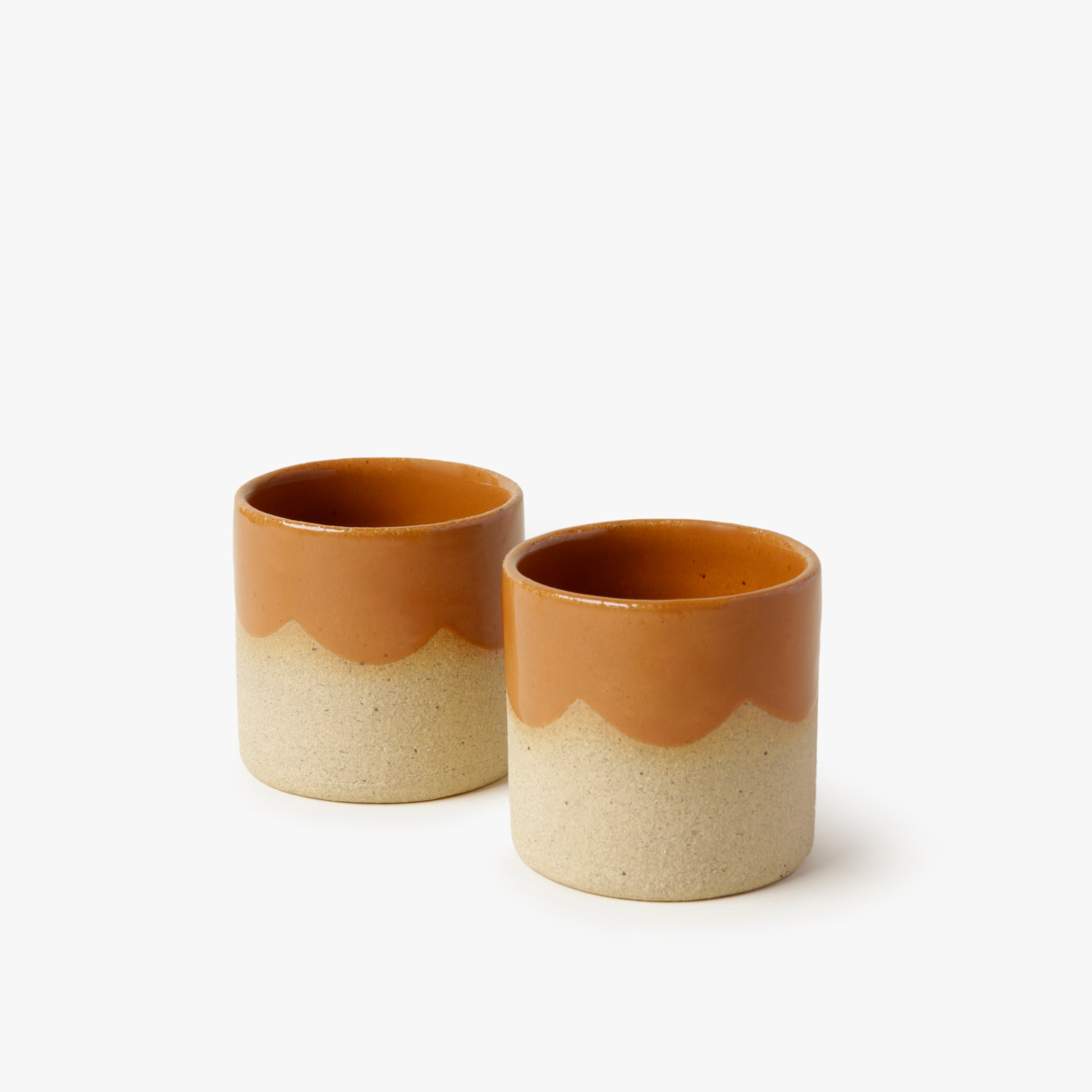 Dupla Copo Café Babado - Caramelo