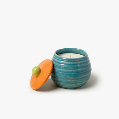 Caixinha Candle Colorblock - Turquesa/Laranja